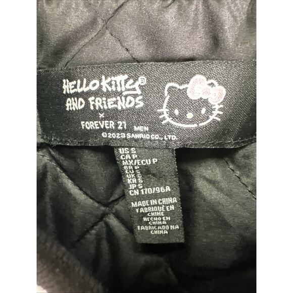 FOREVER 21 x Hello Kitty Striped Black Red Moto Varsity Jacket Small Varsity - Picture 4 of 12